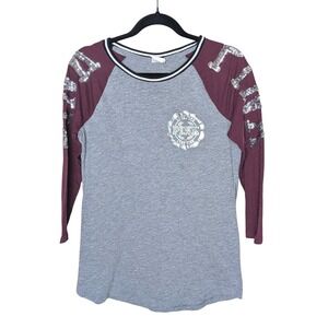 Victoria's Secret PINK Sequin Logo Raglan Tee Women's‎ Size M